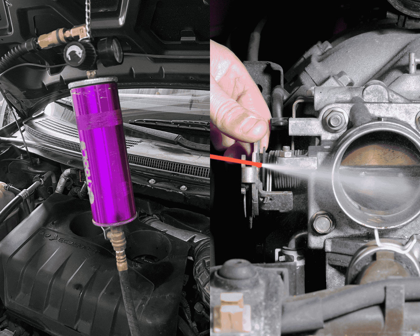 Equipo profesional para la limpieza de inyectores y cuerpo de aceleración en Manpro.