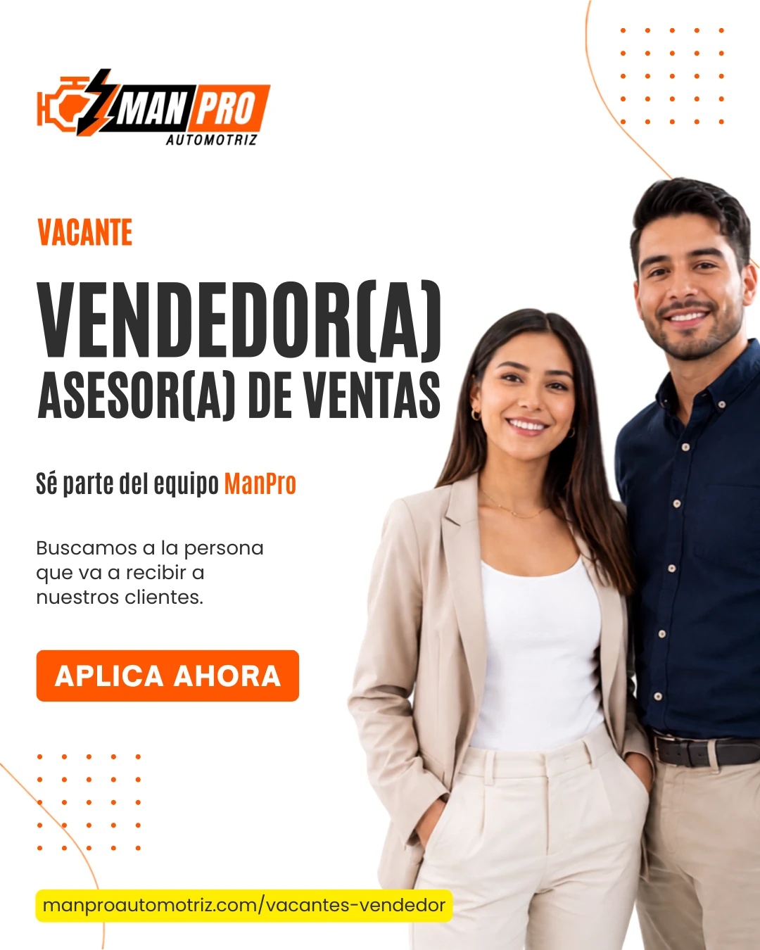 Vacante Vendedor(a) / Asesor(a) de Ventas