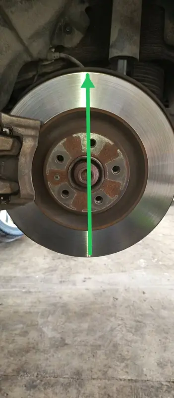 Disco de freno trasero medido
